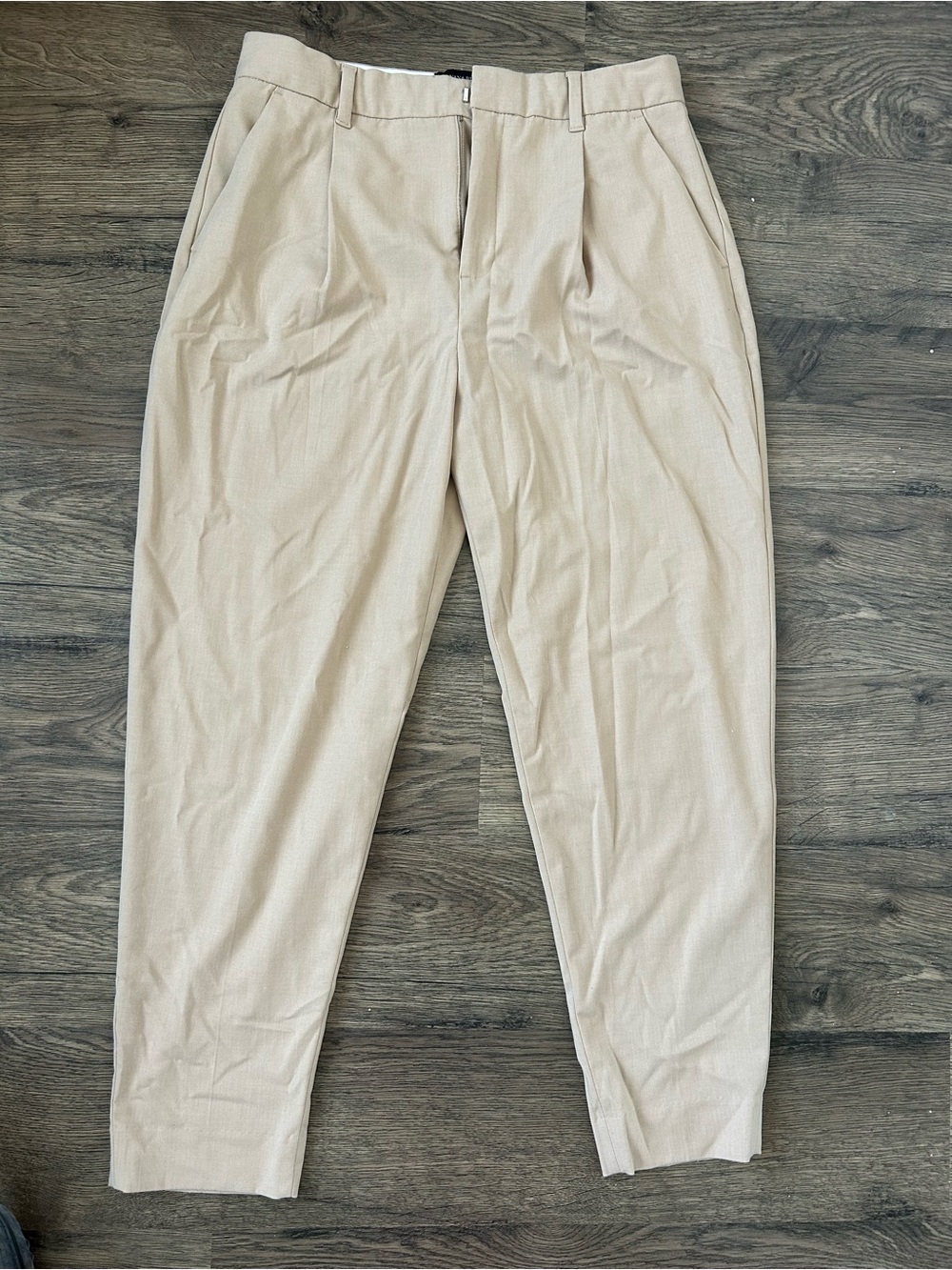 Banana Republic Beige high waist straight leg pleated Trousers